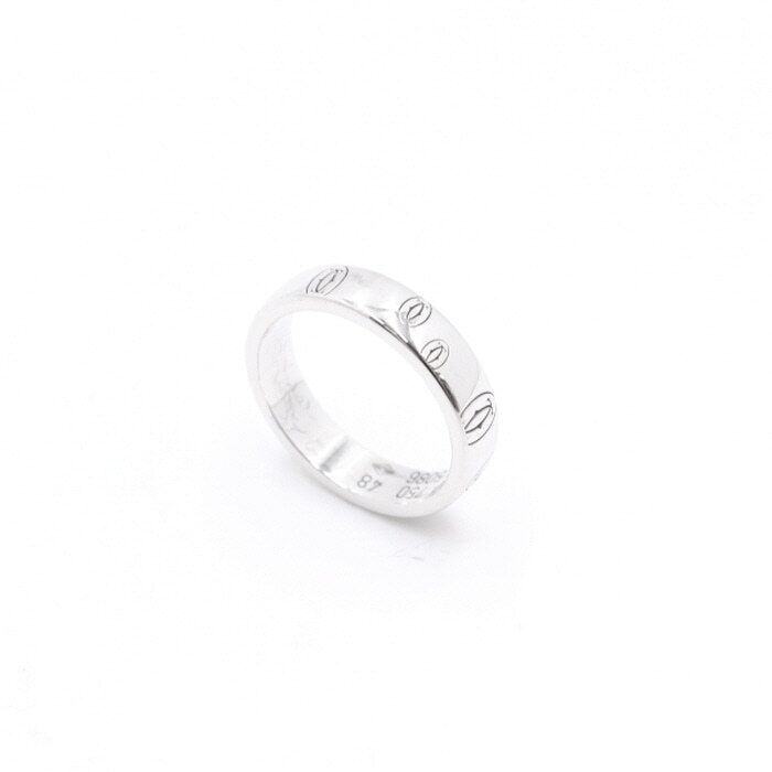 Cartier White Gold Happy Birthday Logo Diamond Ring - Size 8 - B40509 31149271