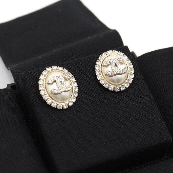 CHANEL AB4372 20 Season CC Crystal Pearl Earrings 46957 123101261
