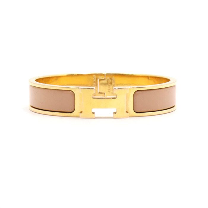 Hermes PM Marron Glace Gold-Plated Women's Bracelet 47088 123386272