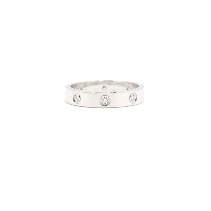 Cartier 18K White Gold 0.19 Carat Love Wedding Band Ring Size 15 B40506 124783874