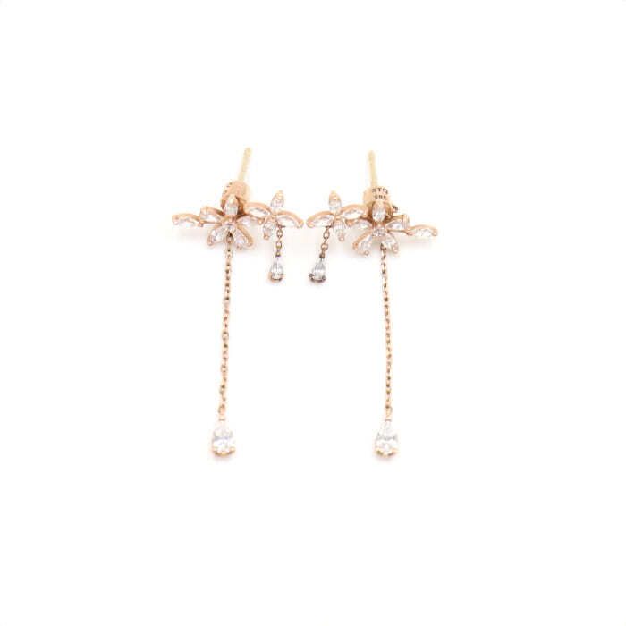 STONE HENGE 14K Rose Gold T0768 Pairista Crystal Drop Earrings 48707 127639508