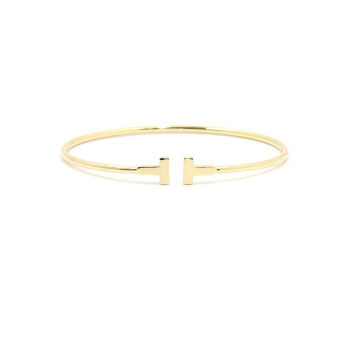 Tiffany & Co 18K Yellow Gold T Wire Bracelet Women Bracelet aa48749 128577414