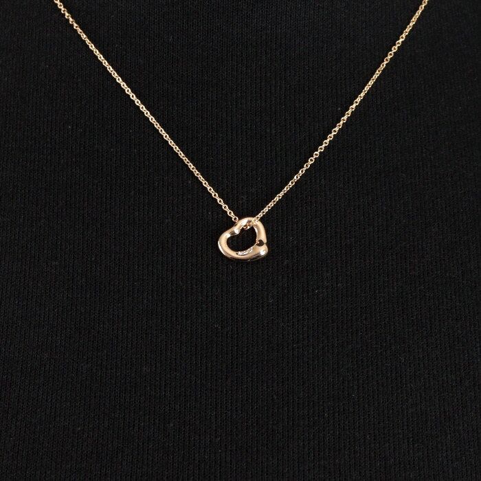 Tiffany & Co Open Heart 3P Diamond Women's Pendant Necklace aa47138 123881496