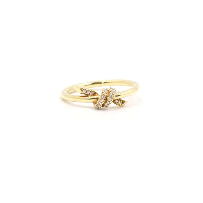 Tiffany & Co Yellow Gold 0.05 Carat Diamond Note Ring Size 11 aa46504 121537675