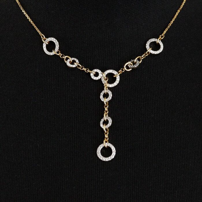 Swarovski Gold-Plated Round Crystal Pearl Necklace AA45557 119403259