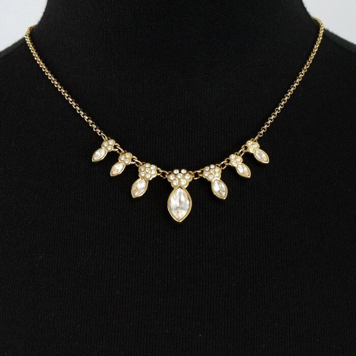 Swarovski Gold-Plated Pearl Leaf Crystal Necklace aa45533 119403255