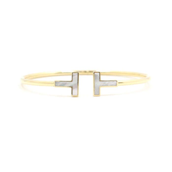 Tiffany & Co Mother of Pearl T-Wire Women's Bracelet in 18K Yellow Gold aa42786 107628196