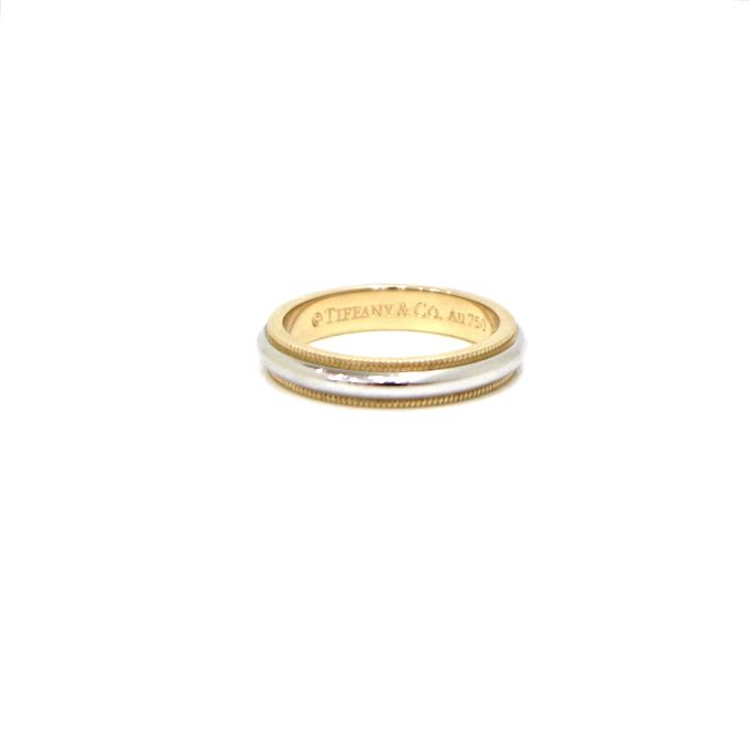 Tiffany & Co Platinum Combo Milgrain Wedding Band Ring 35mm Size 8, Size 9 AA43576 111312405