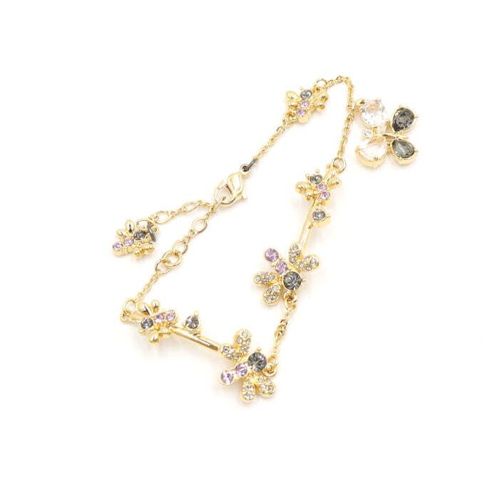 Swarovski Gold-Plated Leaf Detail Women's Bracelet 1515444 119403198