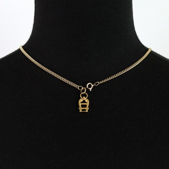 Aigner Long Chain Women's Necklace with Gold Logo aa45540 119403225