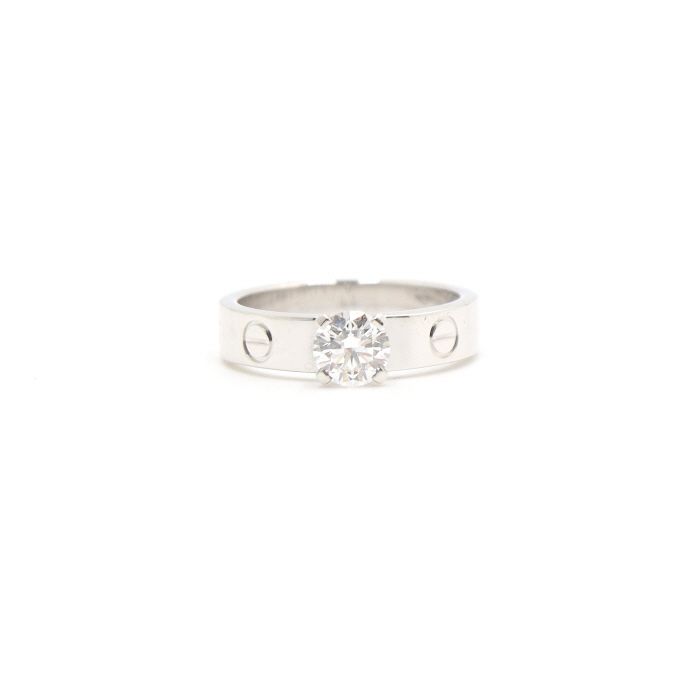 Cartier Solitaire Love Ring in 18K White Gold with 0.50 Carat Diamond Size 8 N4723700 103537292
