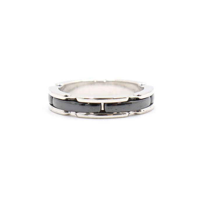 CHANEL 18K White Gold Black Ceramic Ultra Ring Small Women Ring 13 107627849
