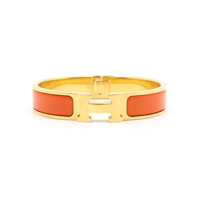 Hermes PM Orange Gold-Plated Women's Bracelet 40321 91623529