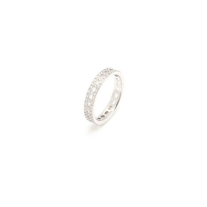 Tiffany & Co 18K White Gold 0.21 Carat Pave Diamond T True T Narrow Ring 9 aa42776 107627773