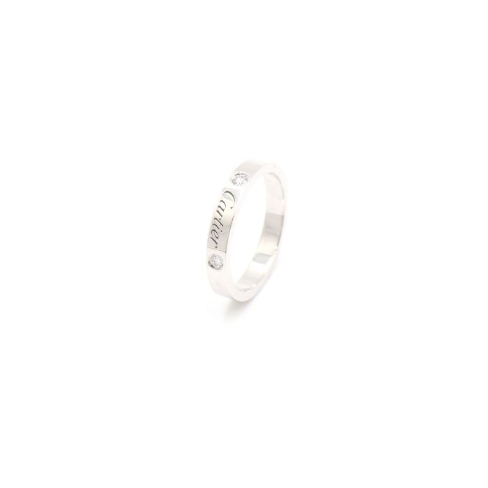 Cartier Platinum 2P Diamond C Wedding Band Ring 11 91623670