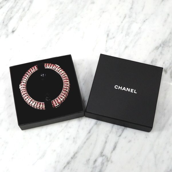 CHANEL CC Tweed Bangle Bracelet 19.5CM 98807044