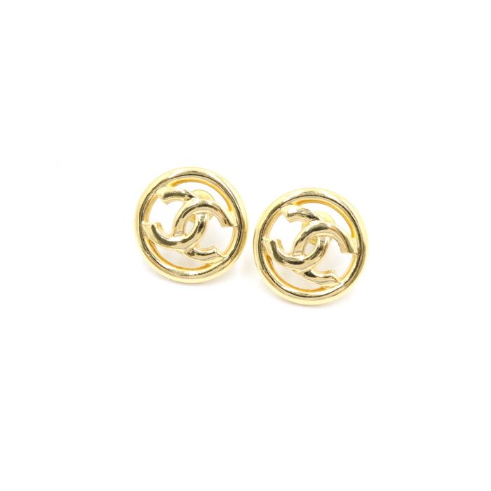 CHANEL ABB462 Round CC Logo Gold Metal Women's Earrings 23 Season aa39549 79781962