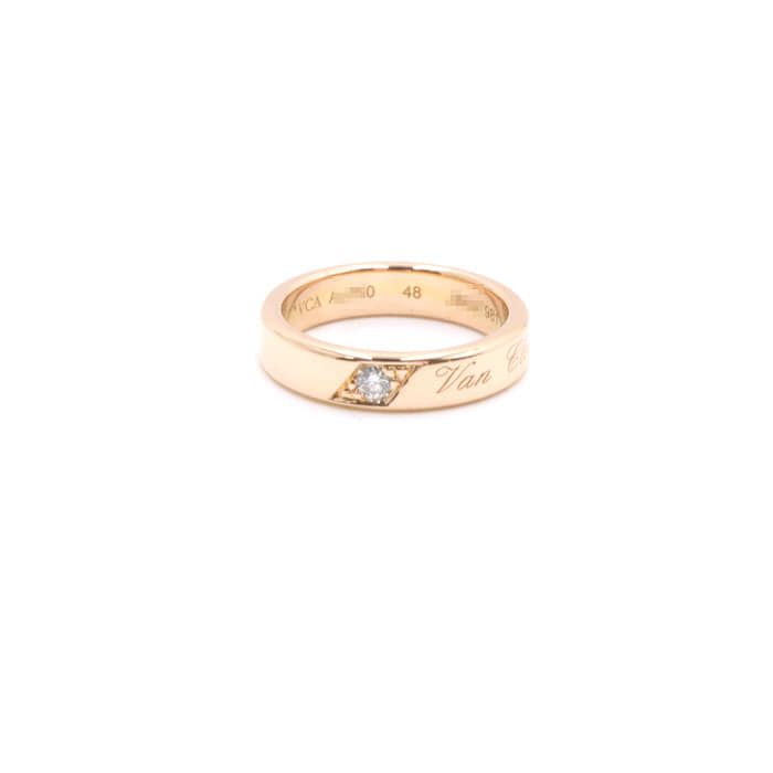 Van Cleef & Arpels 1 Carat 1P Diamond Duccur Signature Etowal 4mm Wedding Band Ring Size 8 aa35526 68408222