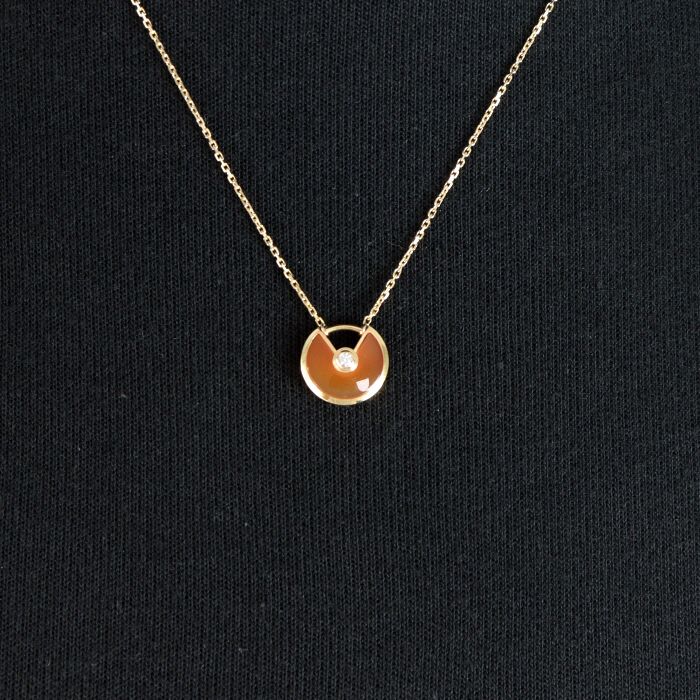 Cartier Amulettede XS 002CT 1P Diamond Carnelian Necklace 39182 79781945