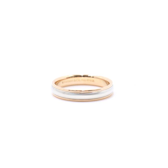 Tiffany & Co Platinum Combination Two-Tone 4mm Wedding Band Ring 19 AA38242 77425785