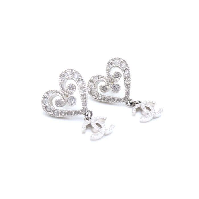 CHANEL ABC161 Crystal Heart CC Drop Earrings 23 Season 38287 76417131