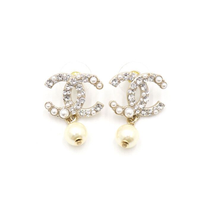 CHANEL 21C Crystal Pearl Mix CC Pearl Drop Earrings 38691 77186057