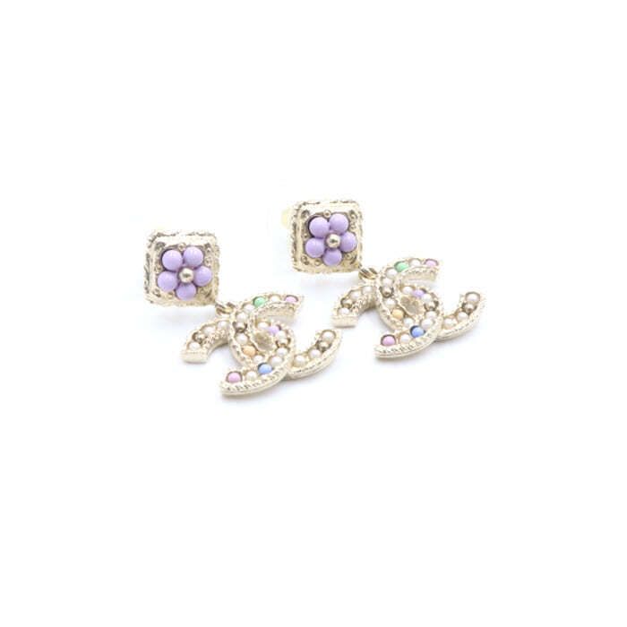 CHANEL AB5971 21 Season Candy Camellia CC Earrings 33092 61188664