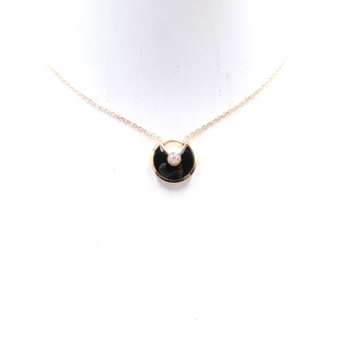 Cartier Amulette Pendant 1P Diamond Onyx XS Necklace AA37609 76192132