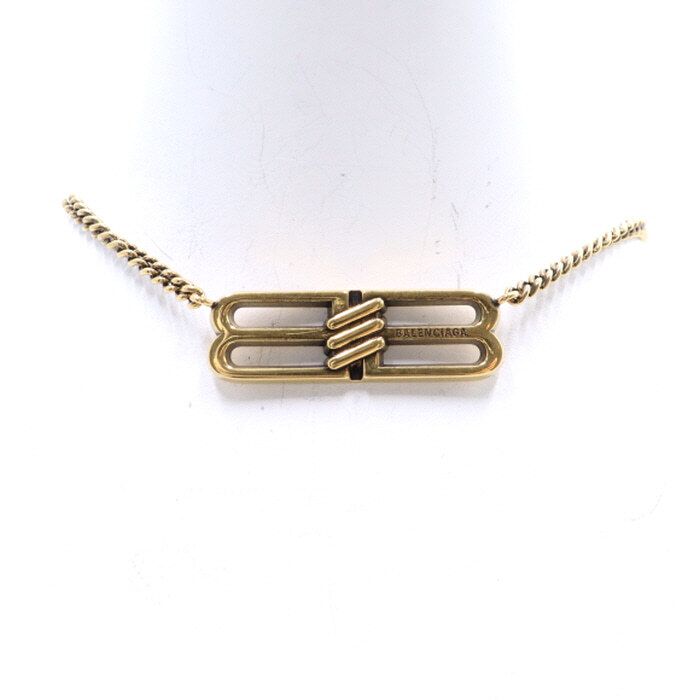 Balenciaga BB Double Logo Icon Stud Chain Necklace AA38015 75941791