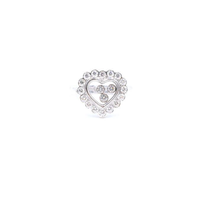 Chopard 18K White Gold Moving Diamond Happy Diamond Heart Ring 11 60310294