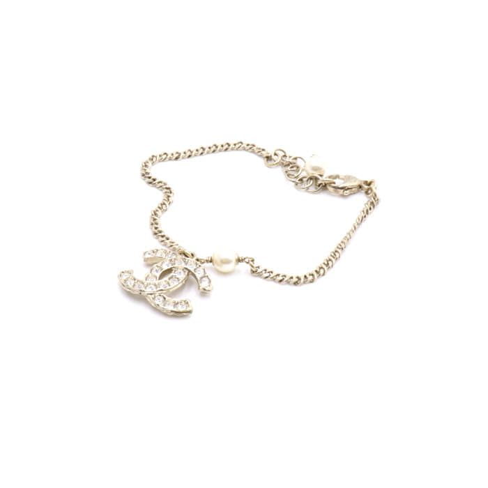 CHANEL Crystal CC Logo Pearl Bracelet AA27509 48041770