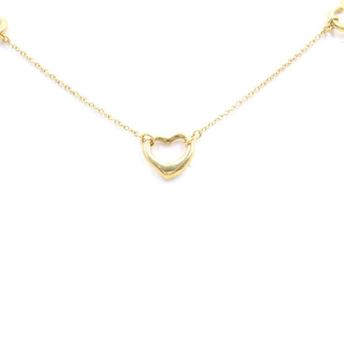 Tiffany & Co 18K Yellow Gold Open Heart Triple Pendant Necklace 32077 59343430