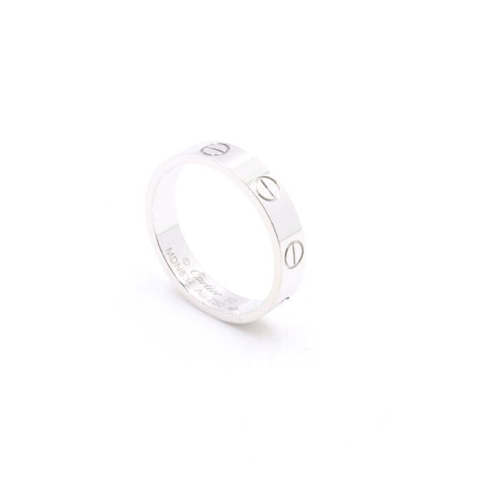 Cartier 18K White Gold Love Ring Wedding Band 10 58527193