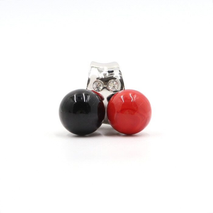 Dior Black Red Double Ball Crystal Ring 12 132409873