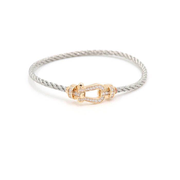 Fred Diamond Force Medium Pendant + Steel Gray Cable Bracelet 16 Size aa49889 132235533