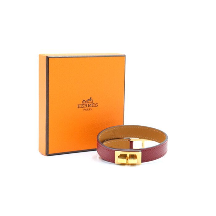 Hermes Drag Double Tour Gold H Logo Double Strap Bracelet 19860 31313035