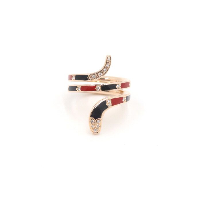 Damiani Black Red Ceramic Diamond Eden Ring 12-13 132468190