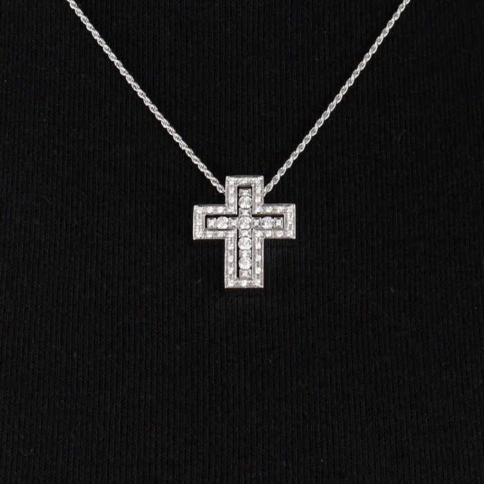 Damiani 18K White Gold Diamond Belle Epoque Necklace 060 Carat 23x19mm Medium 20073457 132468265