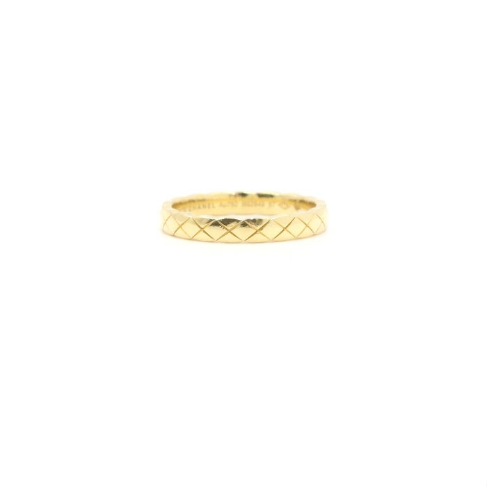 CHANEL 18K Yellow Gold COCO CRUSH Quilted Ring 17 130734068