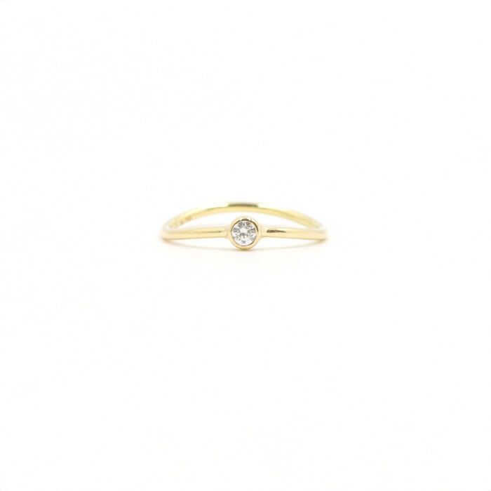 Tiffany & Co 18K Yellow Gold Wave Single Row 0.06 Carat Diamond Ring 7 128849178