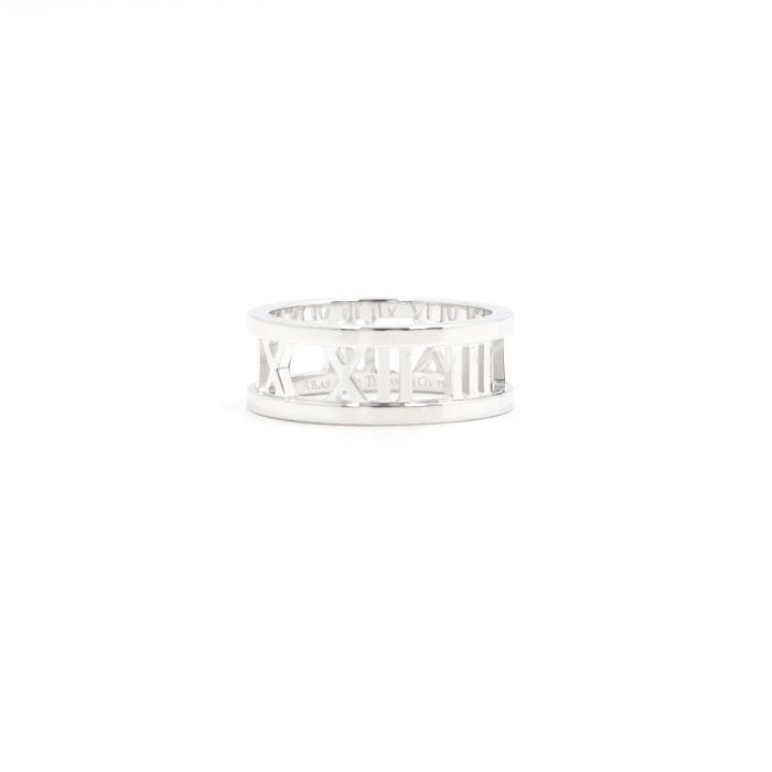 Tiffany & Co 18K White Gold Atlas Wide 7mm Women's Ring 10 118721269