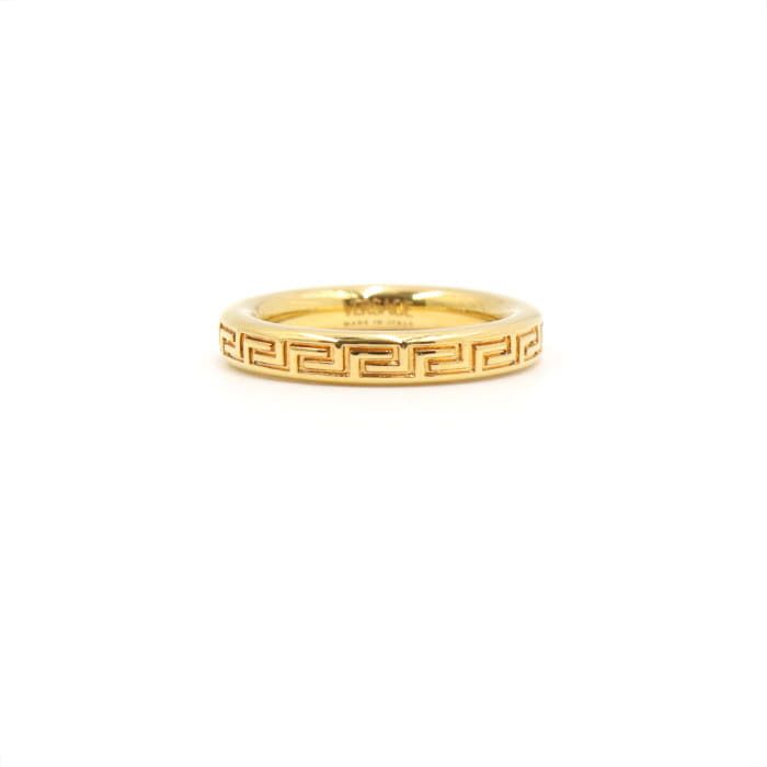Versace DG56785 Gold-Plated Greca Brass D Ring Size 12, 13 128849186