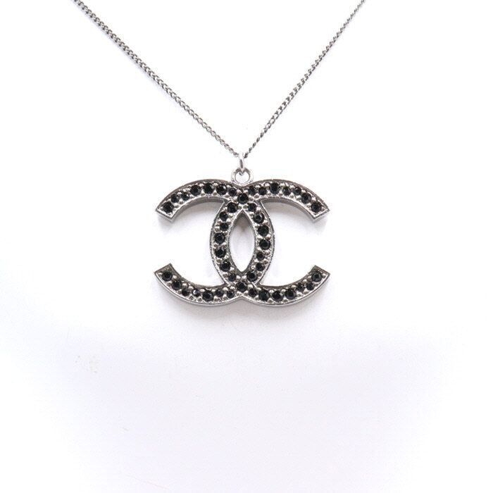 CHANEL Black Crystal CC Necklace 12th Season aa27285 47276240