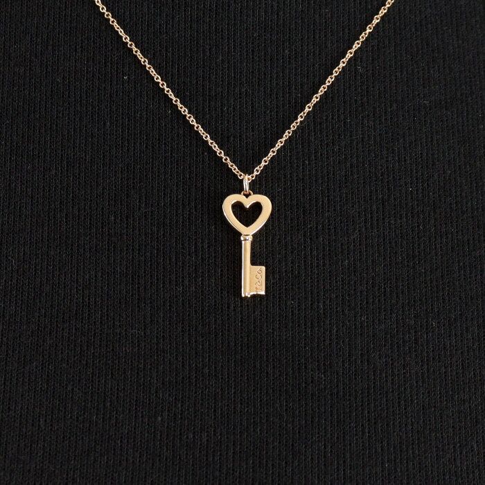 Tiffany & Co Open Heart Mini Key Pendant Necklace AA48169 125590968