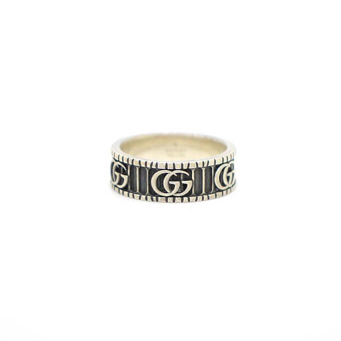 Gucci Silver GG Logo Marmont Ring 23 aa48576 127123252