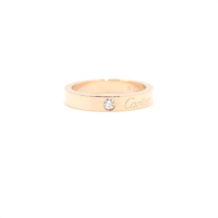 Cartier 3mm Pink Gold C Ring Band Wedding Ring Size 7 aa48094 125880940