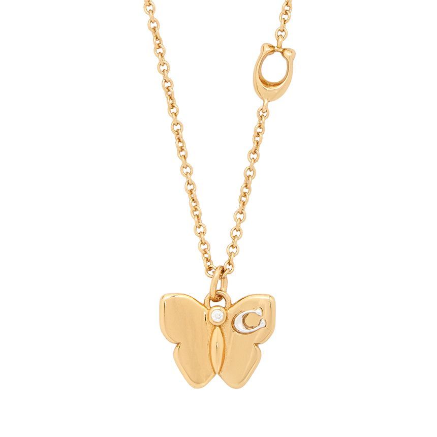 Coach Butterfly Pendant Necklace 425022 GLD 111 132707824
