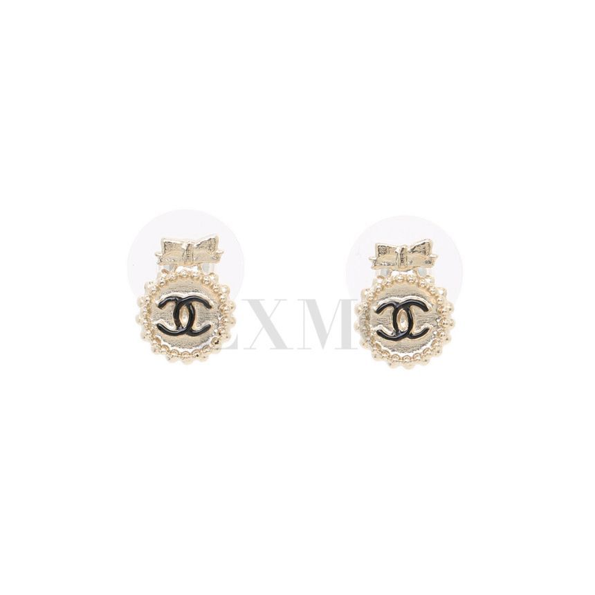CHANEL Gold CC Logo Crown Earrings A61356 132511619
