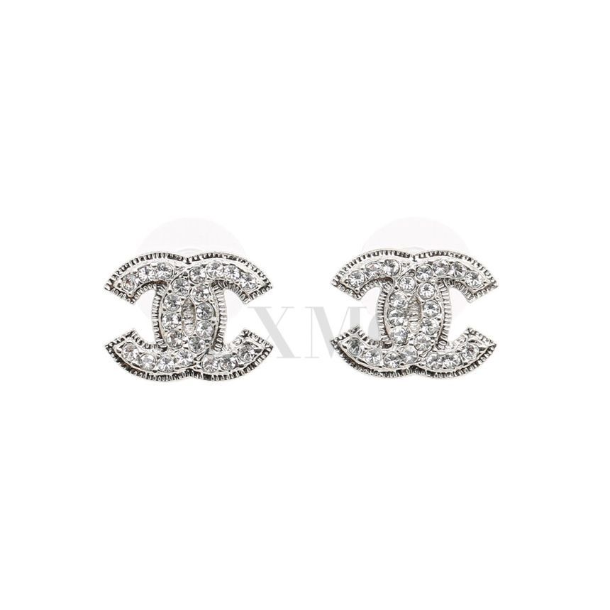 CHANEL Silver CC Logo Earrings 2012 A64572 132511622