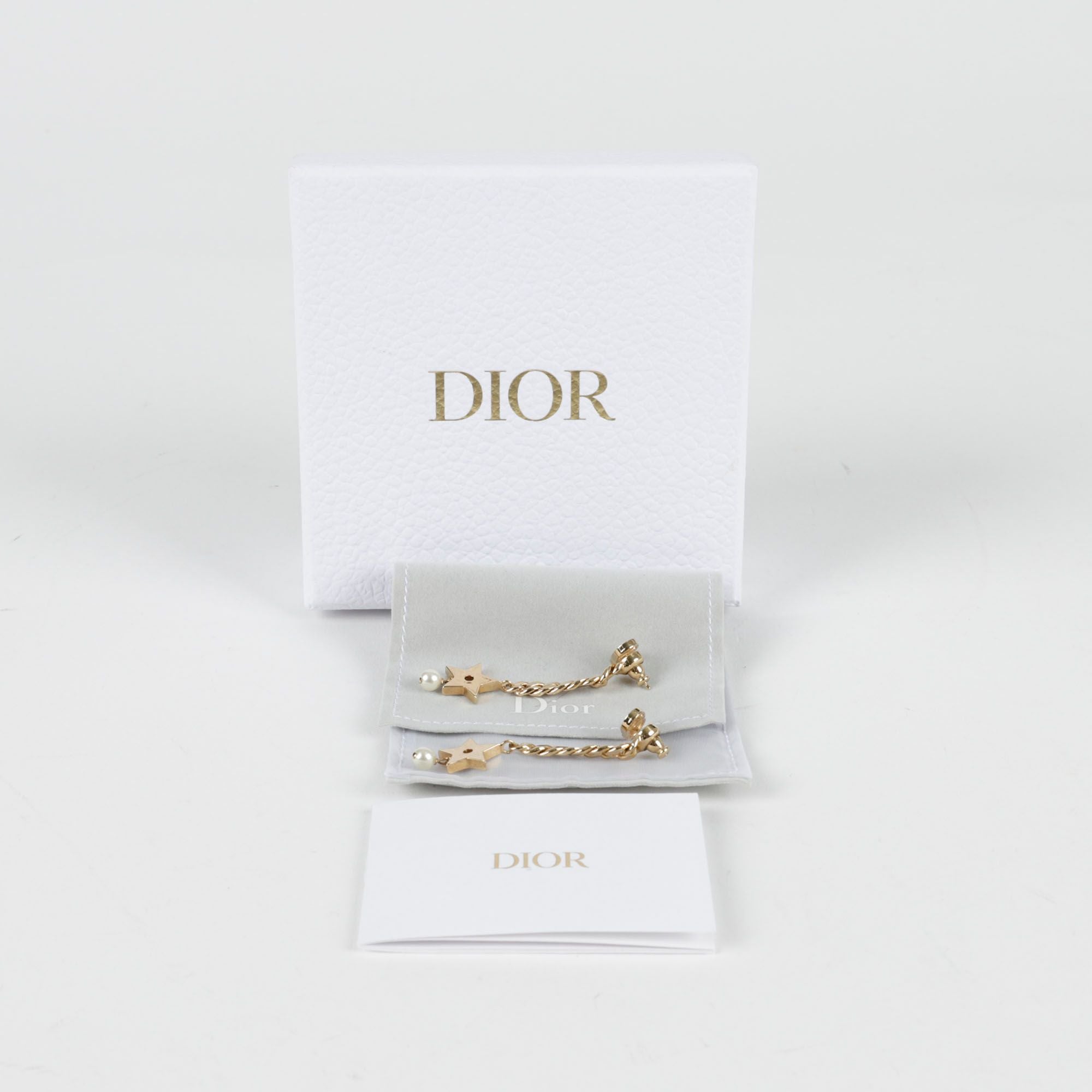 Dior Chain Drop Star Pearl Earrings 132368189